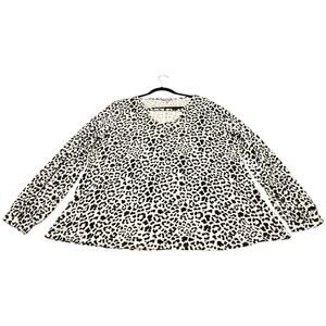 White Birch Black & White Cheetah Print Sweater – Size 2X soft lightweight
